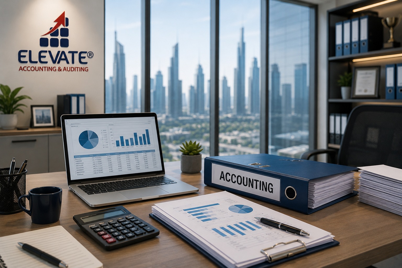 Accounting team reviewing financial performance