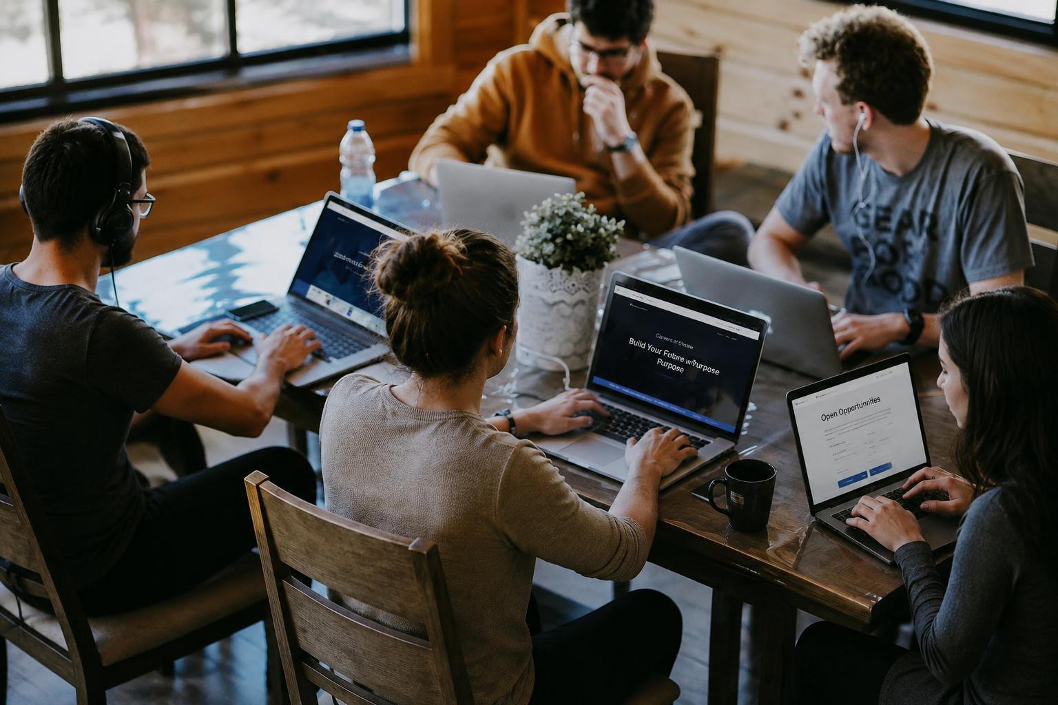 Elevate team members collaborating in the Dubai office